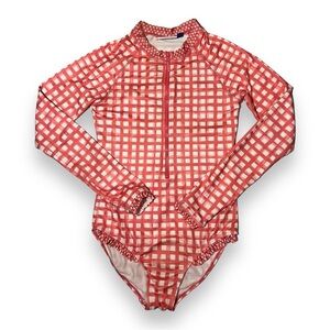 Cabana Life Nantucket Unisuit Pink White Gingham Size 12